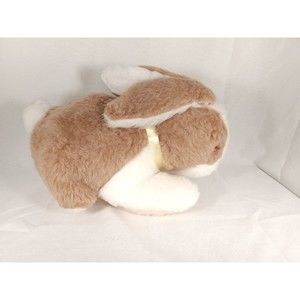VTG Well Made Toys Happiness Aid plush Bunny Rabbit pink eyes brown yellow bow